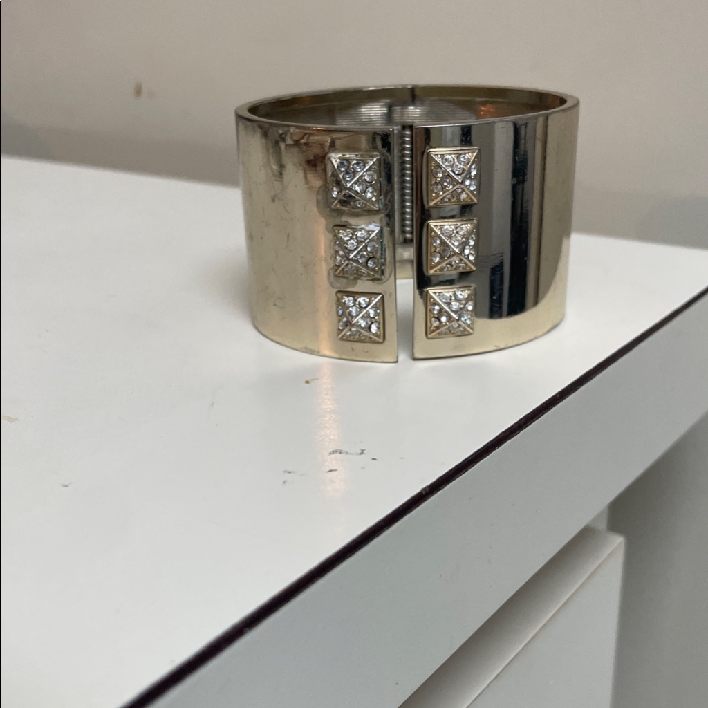 Victorias Secret Gold Cuff Bracelet With Silver Accents 37$